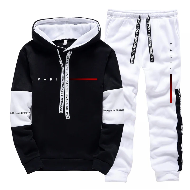 Street Fashion Us - Paris Fashion Hoodie Streetwear Men's Set