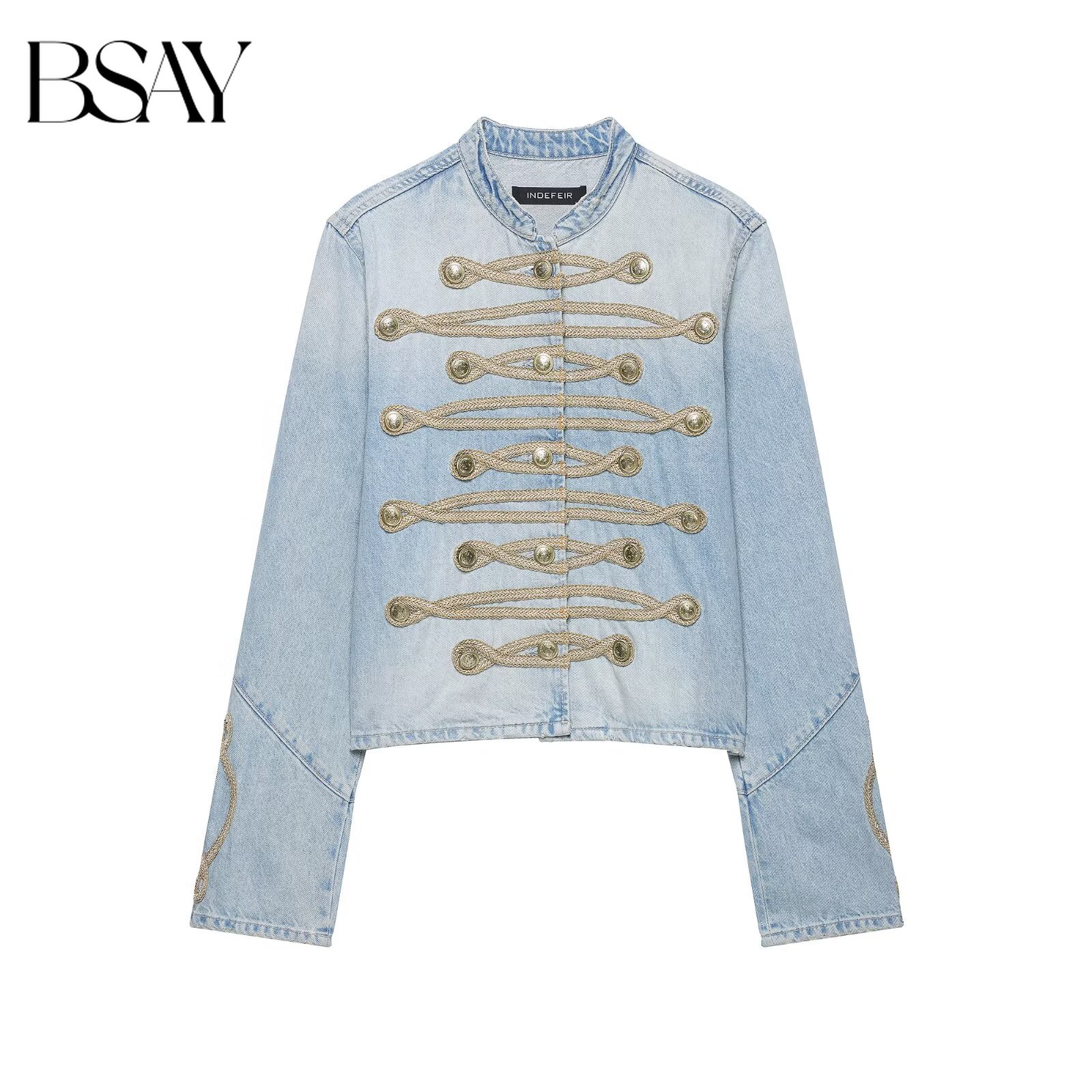 Street Fashion Jeans Women - BSAY Autumn Women Military Style Denim