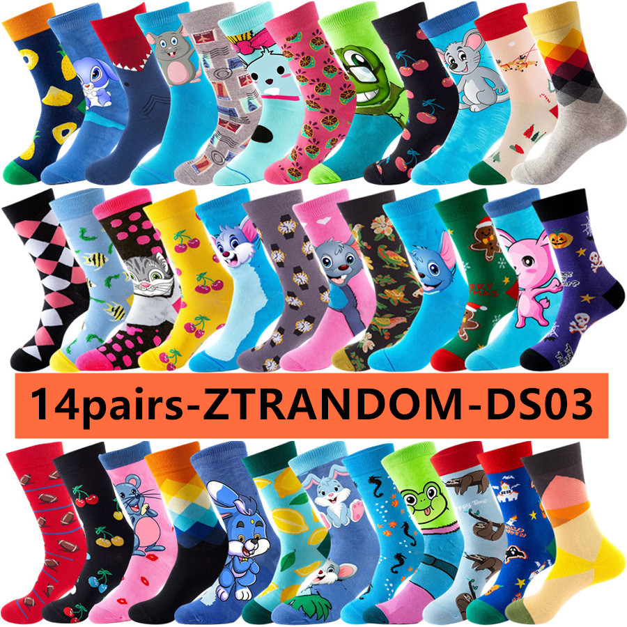 Street Fashion Anime - 14pairs Anime Casual Crew Socks Men