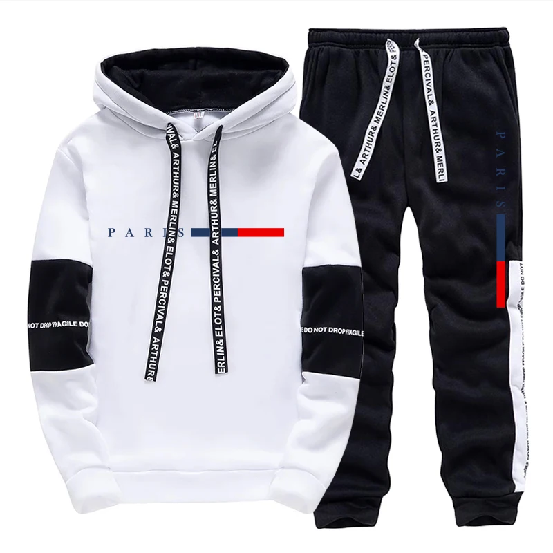 Street Fashion Us - Men's Set/Hoodie/Pants Paris Fashion Autumn Winter