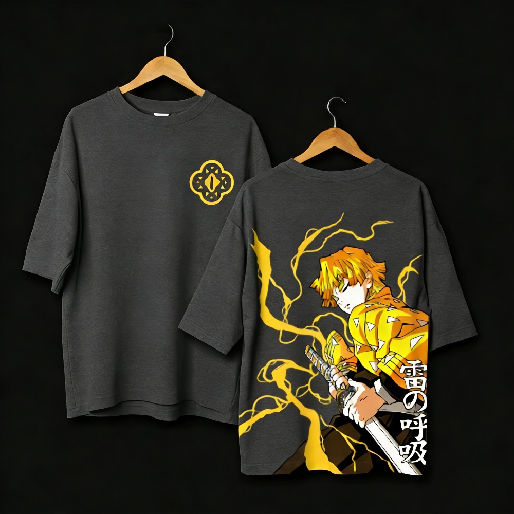 Street Fashion Anime - Plus Size Demon Slayer Anime Printed