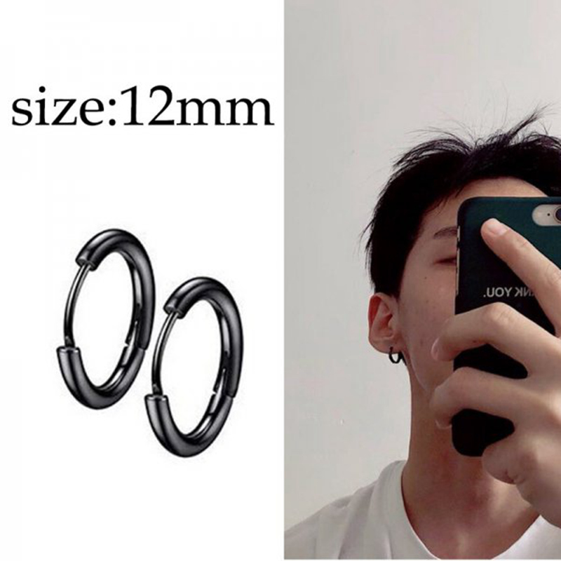 1 PC Men Punk Stainless Titani - Street Fashion Earrings 评论和价格