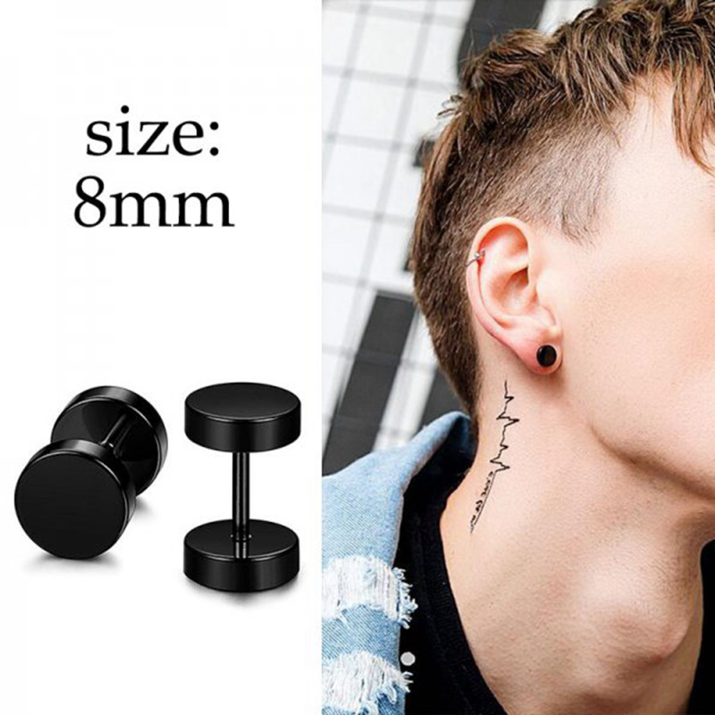 1 PC Men Punk Stainless Titani - Street Fashion Earrings 评论和价格