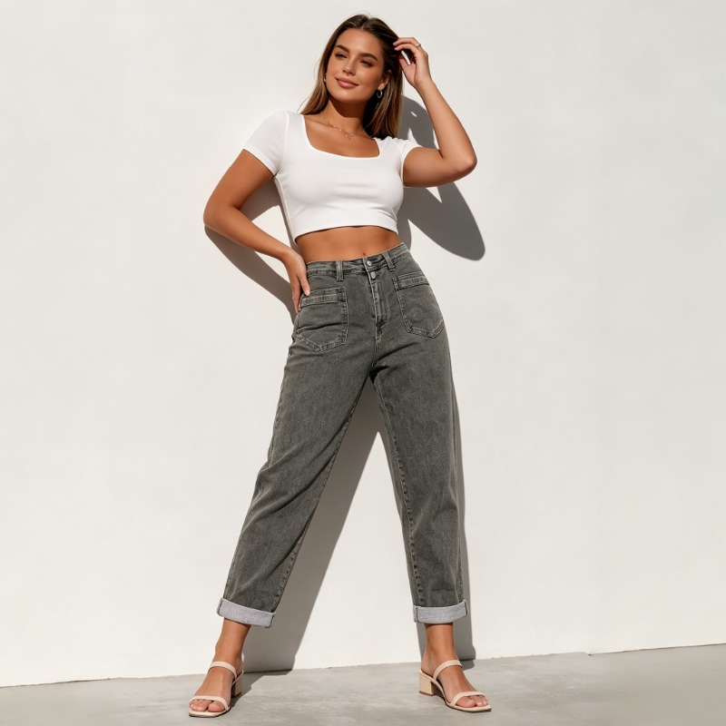 Women Plus Size American High  - Street Fashion Jeans Women 评论和价格