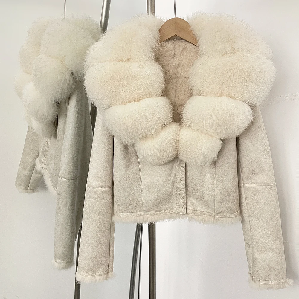 OFTBUY Natural Fox Fur Collar  - Street Fashion Store 评论和价格