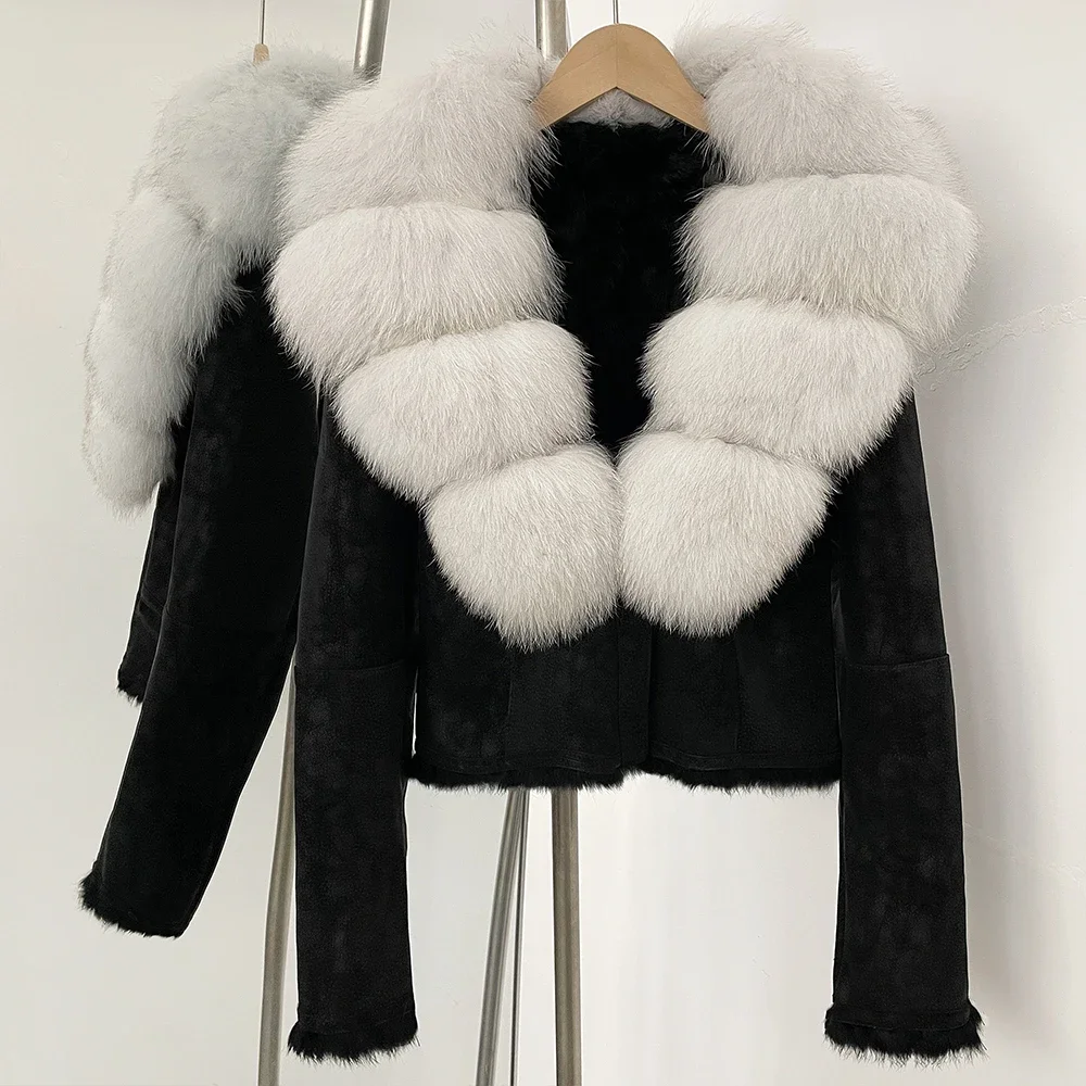 OFTBUY Natural Fox Fur Collar  - Street Fashion Store 评论和价格