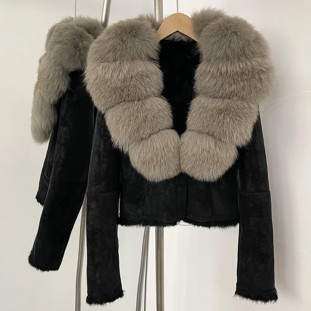 OFTBUY Natural Fox Fur Collar  - Street Fashion Store 评论和价格