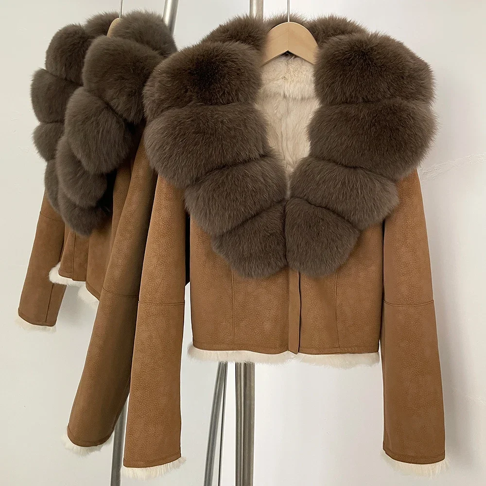 OFTBUY Natural Fox Fur Collar  - Street Fashion Store 评论和价格