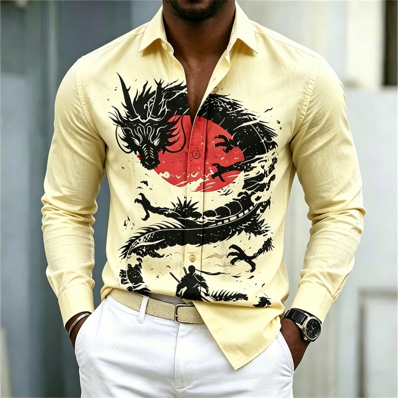 2026 New Men's Shirt White Bla - Street Fashion Us 评论和价格