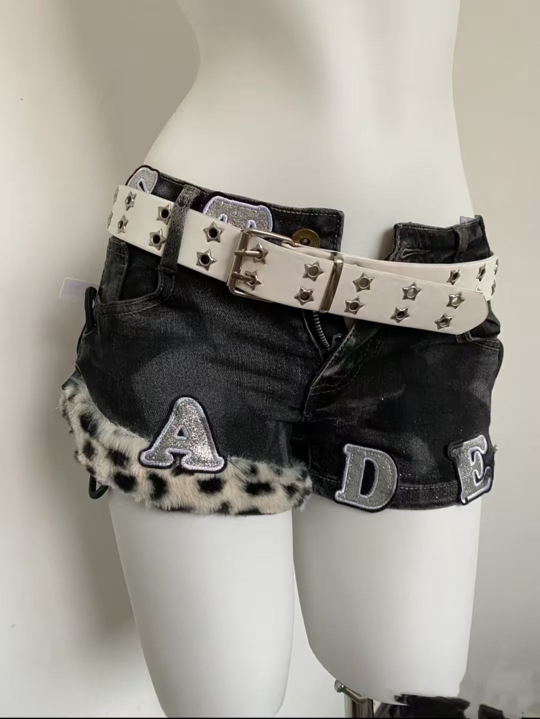 Y2k Embroidered Patch Denim Sh - Street Fashion Jeans Women 评论和价格