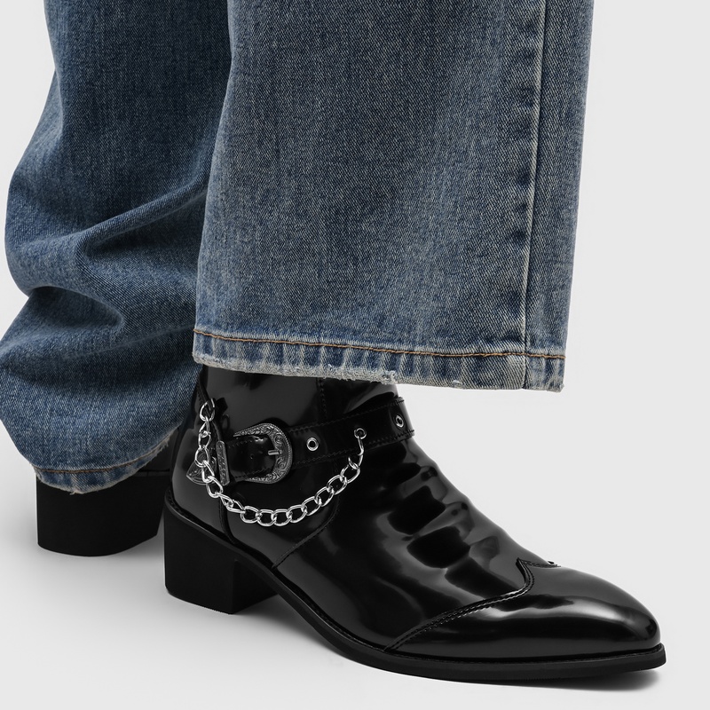 Popular Men Chain Chelsea Boot - Street Fashion High End 评论和价格