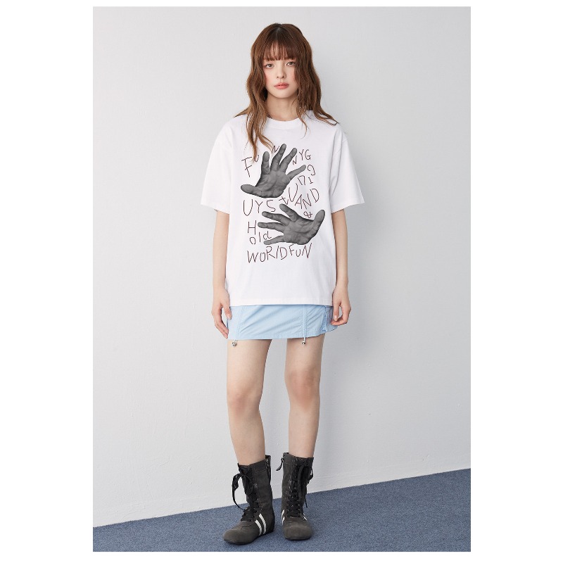 FUNNY GUY American Retro T-shi - Street Fashion For Short Guys 评论和价格