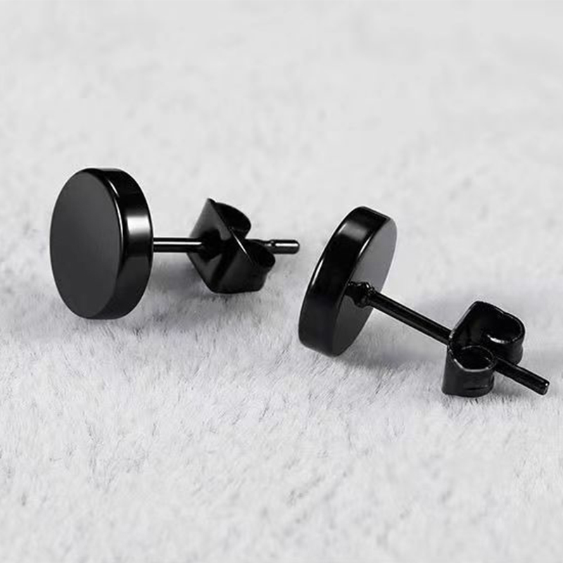 6 Pairs Black Unisex Earrings  - Street Fashion Earrings 评论和价格