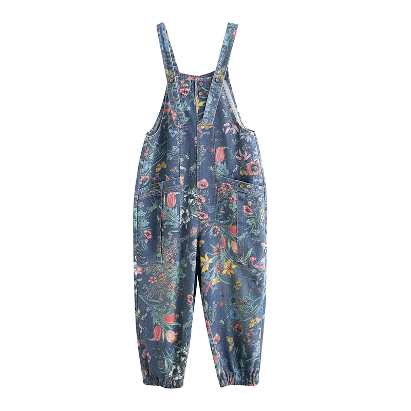 Casual Streetwear Print Floral - Street Fashion Jeans Women 评论和价格