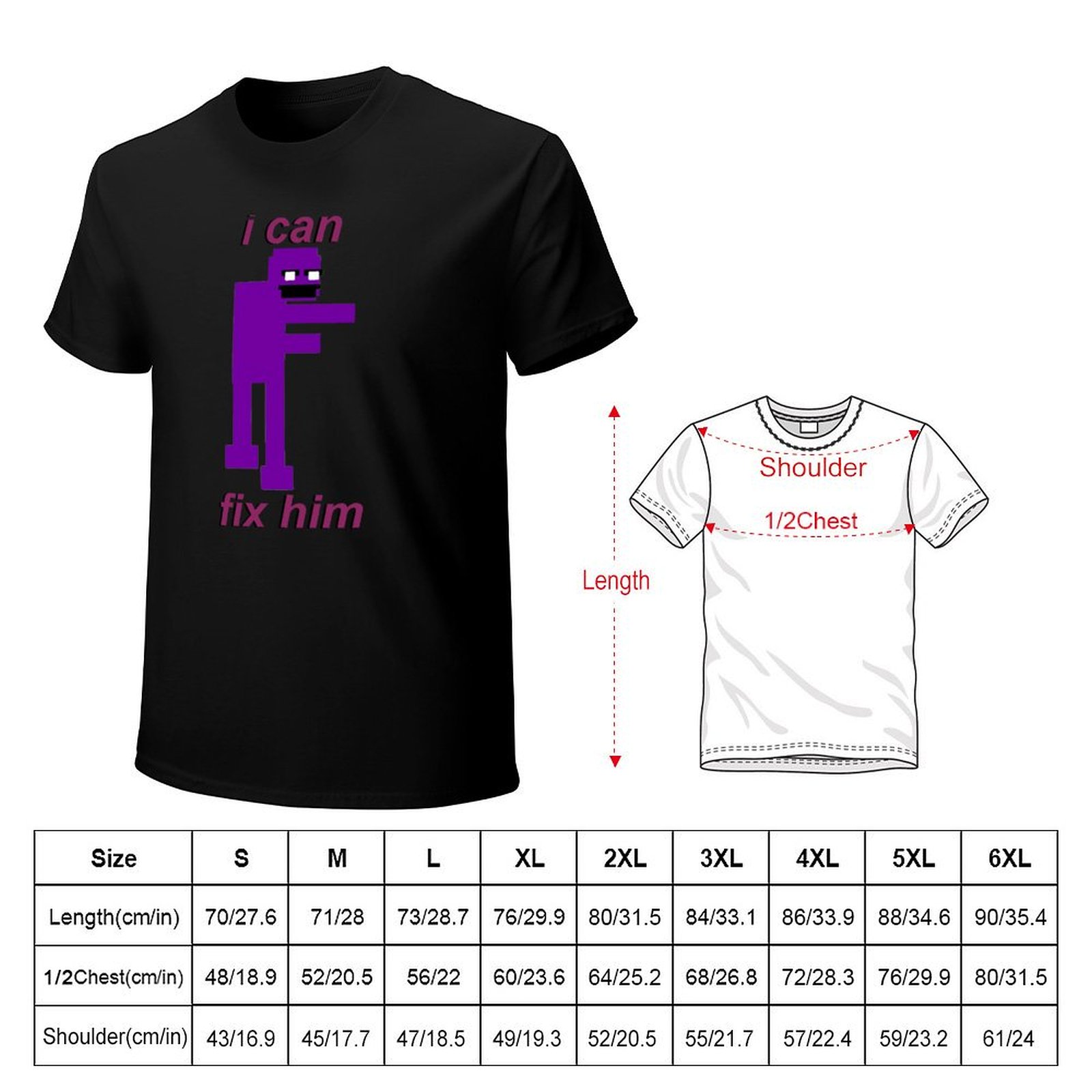 Purple Guy I can fix him T-Shi - Street Fashion For Short Guys 评论和价格