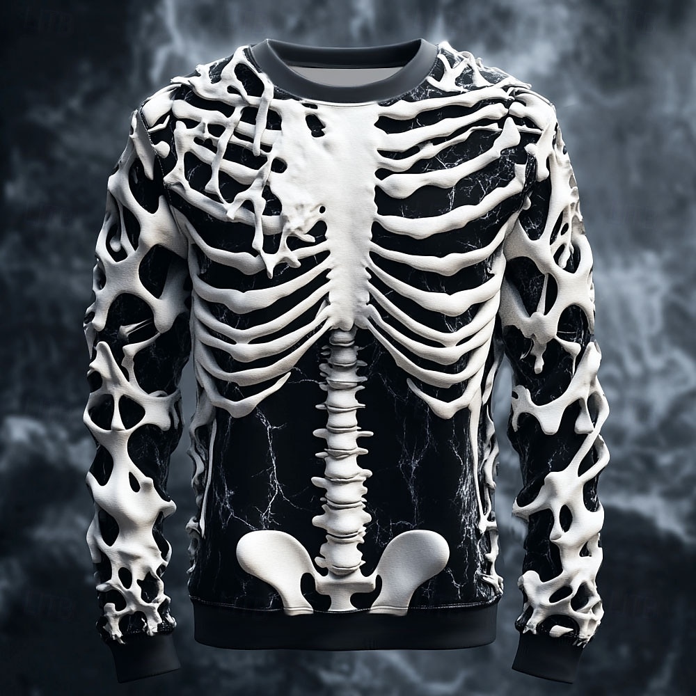 Funny 3D Skull Print Men's T-s - Street Fashion Us 评论和价格